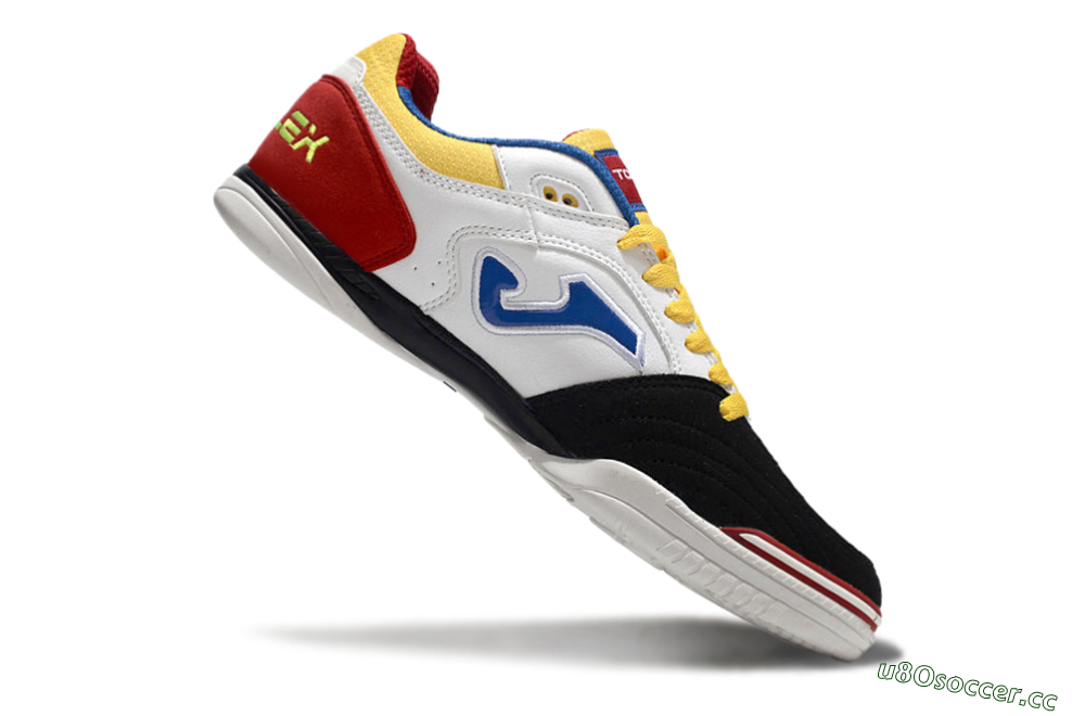 Men's Joma Top Flex IC Indoor & Futsal Low-Tops Football Shoes - White/Yellow/Red 4