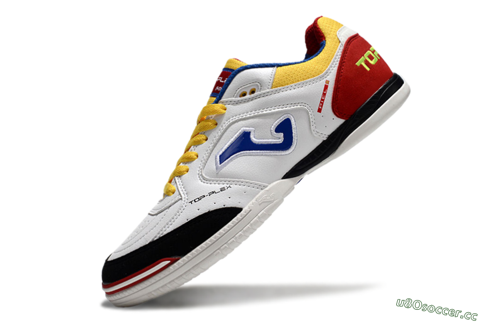 Men's Joma Top Flex IC Indoor & Futsal Low-Tops Football Shoes - White/Yellow/Red 5
