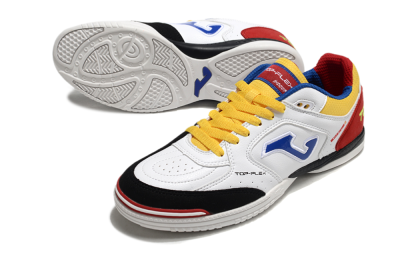 Men's Joma Top Flex IC Indoor & Futsal Low-Tops Football Shoes - White/Yellow/Red