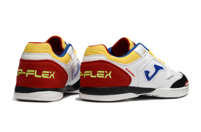 Men's Joma Top Flex IC Indoor & Futsal Low-Tops Football Shoes - White/Yellow/Red