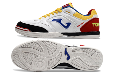 Men's Joma Top Flex IC Indoor & Futsal Low-Tops Football Shoes - White/Yellow/Red