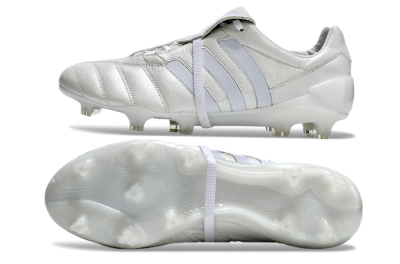 Men's Adidas Predator Mutator Mania Tormentor Tongue FG Firm Ground Low-Tops Football Boots - Silver/White