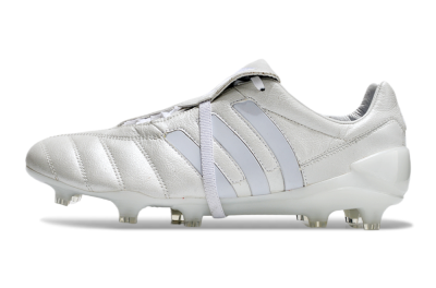 Men's Adidas Predator Mutator Mania Tormentor Tongue FG Firm Ground Low-Tops Football Boots - Silver/White
