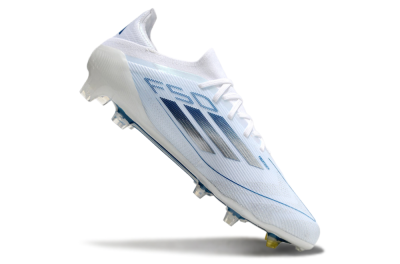 Men's Adidas F50 Elite FG Firm Ground Low-Tops Football Boots - White/Silver/Blue