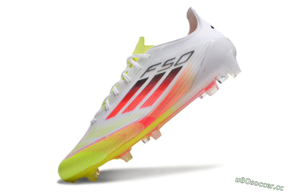 Men's Adidas F50 Elite FG Firm Ground Low-Tops Football Boots - White/Yellow/Red 5