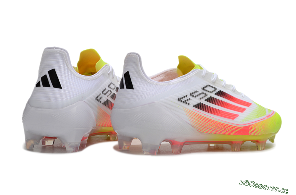 Men's Adidas F50 Elite FG Firm Ground Low-Tops Football Boots - White/Yellow/Red 6