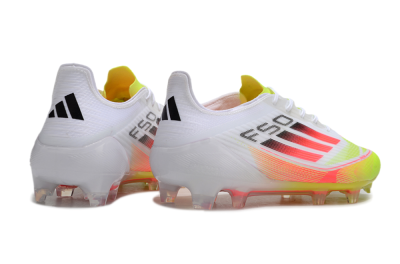 Men's Adidas F50 Elite FG Firm Ground Low-Tops Football Boots - White/Yellow/Red