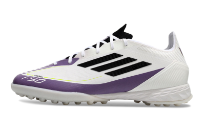 Men's Adidas x Messi F50 Pro TF Artificial Turf Low-Tops Football Shoes - White/Purple/Black