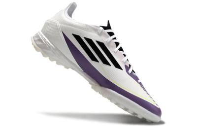 Men's Adidas x Messi F50 Pro TF Artificial Turf Low-Tops Football Shoes - White/Purple/Black