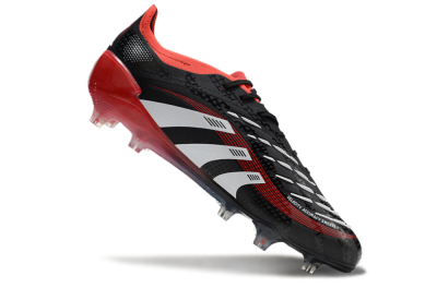 Unisex Adidas Predator 24 Elite FG Firm Ground Low-Tops Football Boots - Black/White/Red