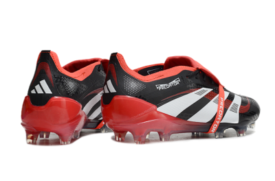 Men's Adidas Predator Elite Foldover Tongue FG Firm Ground Low-Tops Football Boots - Black/White/Red