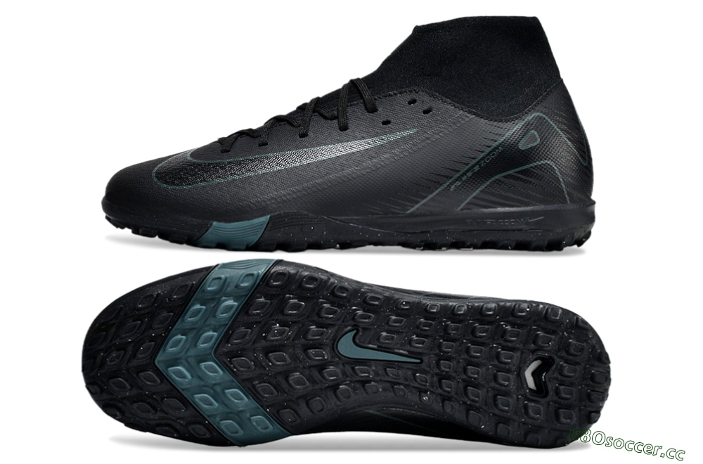 Unisex Nike Air Zoom Mercurial Superfly 10 Elite TF Artificial Turf High-Tops Football Shoes - Black/Green/Silver 1