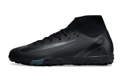 Unisex Nike Air Zoom Mercurial Superfly 10 Elite TF Artificial Turf High-Tops Football Shoes - Black/Green/Silver