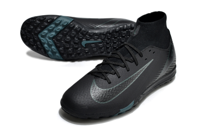 Unisex Nike Air Zoom Mercurial Superfly 10 Elite TF Artificial Turf High-Tops Football Shoes - Black/Green/Silver