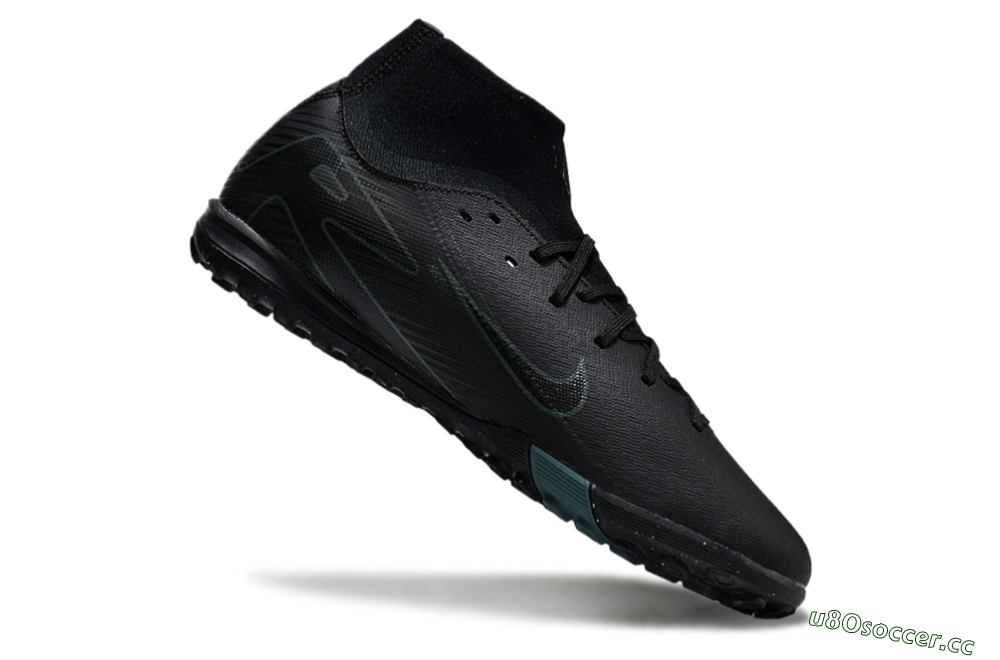 Unisex Nike Air Zoom Mercurial Superfly 10 Elite TF Artificial Turf High-Tops Football Shoes - Black/Green/Silver 4