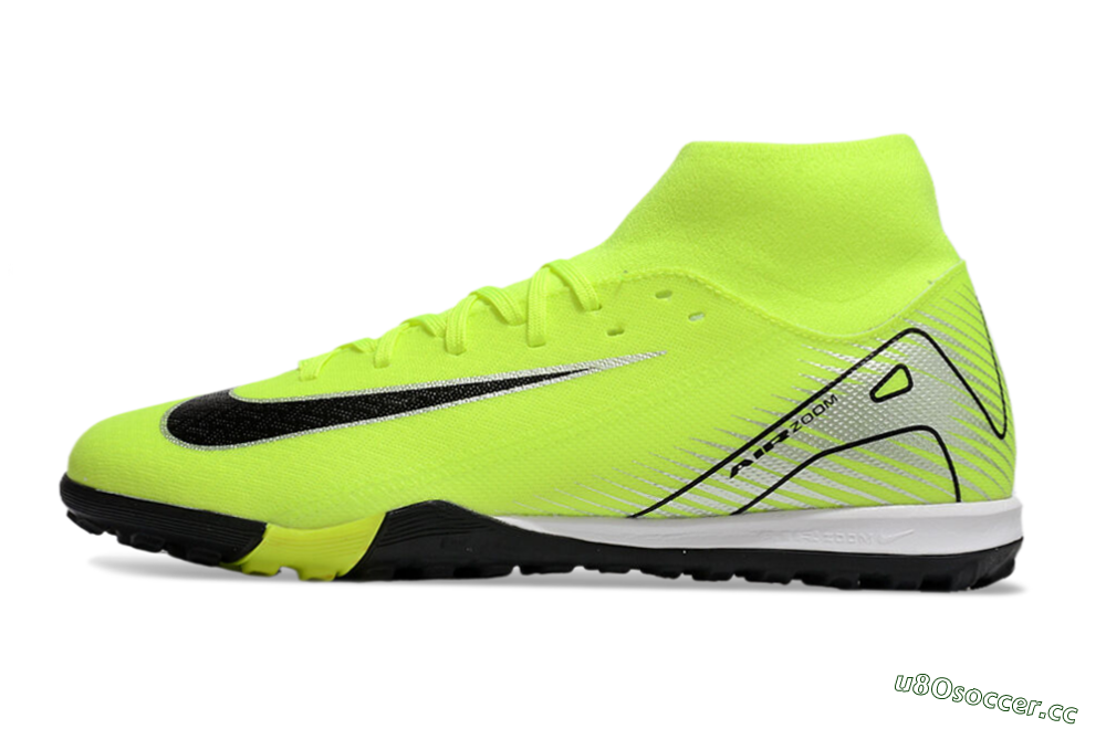 Unisex Nike Air Zoom Mercurial Superfly 10 Elite TF Artificial Turf High-Tops Football Shoes - Yellow/Black/Silver 0