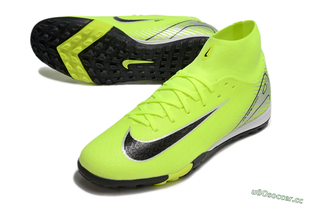Unisex Nike Air Zoom Mercurial Superfly 10 Elite TF Artificial Turf High-Tops Football Shoes - Yellow/Black/Silver 3