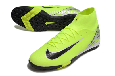 Unisex Nike Air Zoom Mercurial Superfly 10 Elite TF Artificial Turf High-Tops Football Shoes - Yellow/Black/Silver