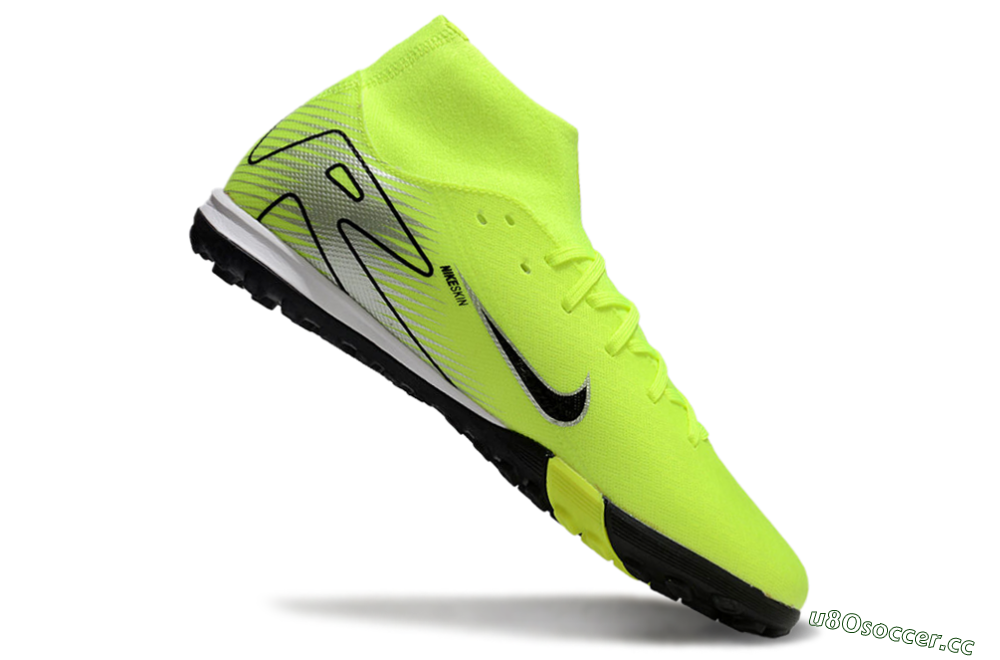 Unisex Nike Air Zoom Mercurial Superfly 10 Elite TF Artificial Turf High-Tops Football Shoes - Yellow/Black/Silver 4