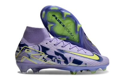 Unisex Nike Air Zoom Mercurial Superfly 10 Elite FG Firm Ground High-Tops Football Boots - Purple/Yellow/White