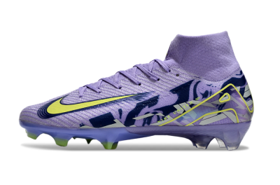 Unisex Nike Air Zoom Mercurial Superfly 10 Elite FG Firm Ground High-Tops Football Boots - Purple/Yellow/White