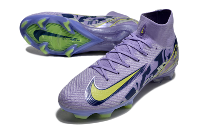 Unisex Nike Air Zoom Mercurial Superfly 10 Elite FG Firm Ground High-Tops Football Boots - Purple/Yellow/White