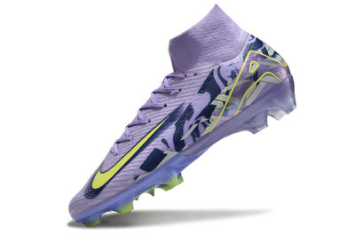 Unisex Nike Air Zoom Mercurial Superfly 10 Elite FG Firm Ground High-Tops Football Boots - Purple/Yellow/White