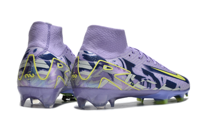 Unisex Nike Air Zoom Mercurial Superfly 10 Elite FG Firm Ground High-Tops Football Boots - Purple/Yellow/White