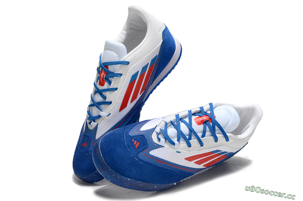 Men's Adidas F50 Elite Messi IC Indoor & Futsal Low-Tops Football Shoes - Blue/White/Red 3
