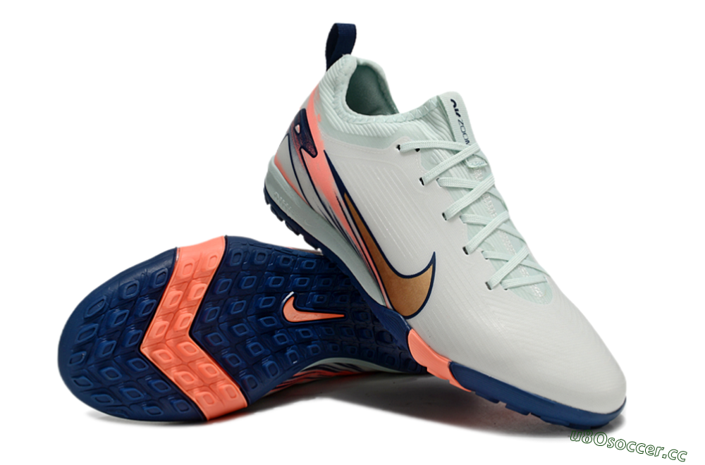 Unisex Nike Air Zoom Mercurial Vapor 16 Pro TF Artificial Turf Low-Tops Football Shoes - Jade/Gold/Pink 4