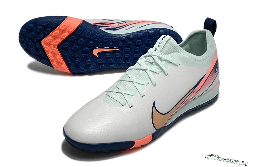 Unisex Nike Air Zoom Mercurial Vapor 16 Pro TF Artificial Turf Low-Tops Football Shoes - Jade/Gold/Pink 3