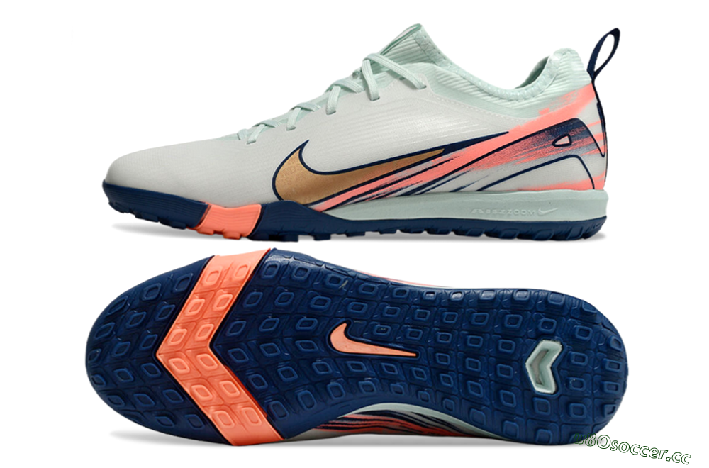 Unisex Nike Air Zoom Mercurial Vapor 16 Pro TF Artificial Turf Low-Tops Football Shoes - Jade/Gold/Pink 1