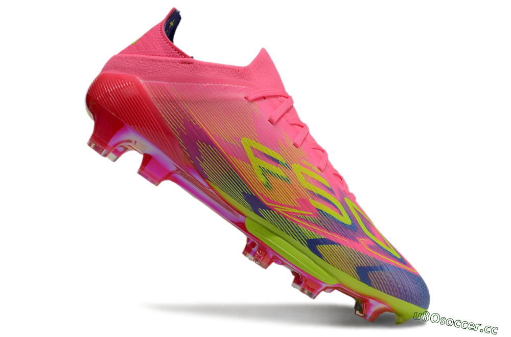 Men's Adidas F50 Elite Lightstrike Pro FG Firm Ground Low-Tops Football Boots - Pink/Blue/Yellow 4