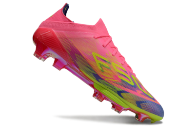 Men's Adidas F50 Elite Lightstrike Pro FG Firm Ground Low-Tops Football Boots - Pink/Blue/Yellow