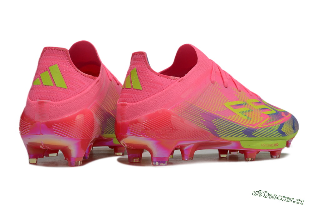 Men's Adidas F50 Elite Lightstrike Pro FG Firm Ground Low-Tops Football Boots - Pink/Blue/Yellow 6