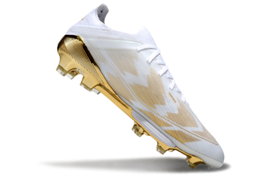 Men's Adidas F50+ Elite Lightstrike Pro FG Firm Ground Low-Tops Football Boots - White/Gold