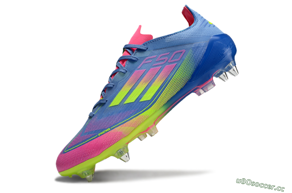 Men's Adidas F50 Elite SG Soft Ground Low-Tops Football Boots - Blue/Pink/Yellow 5