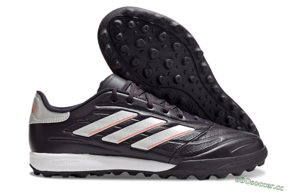 Men's Adidas Copa Pure 3 TF Artificial Turf Low-Tops Football Shoes - Black/Silver/White 2