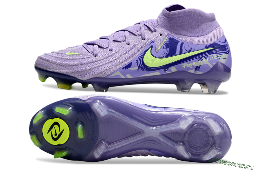Men's Nike Phantom Luna Elite FG Firm Ground High-Tops Football Boots - Purple/Yellow/White 1