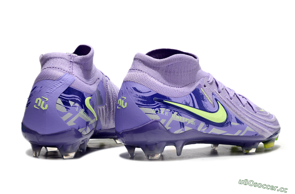 Men's Nike Phantom Luna Elite FG Firm Ground High-Tops Football Boots - Purple/Yellow/White 6