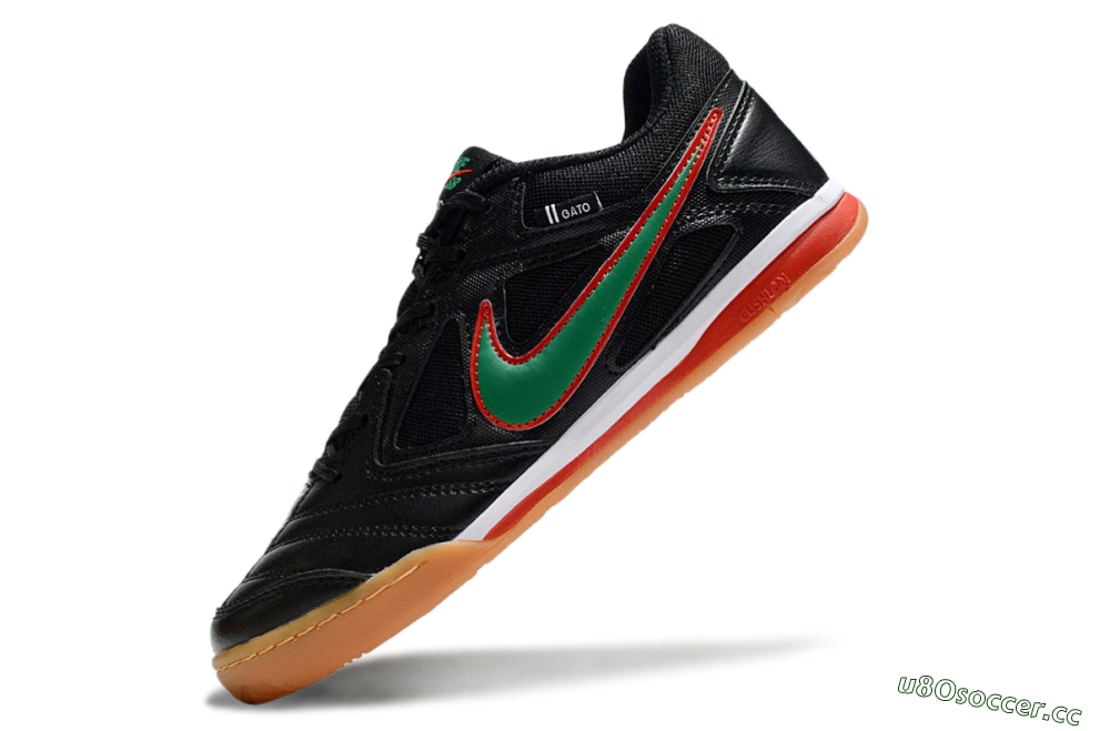 Unisex Supreme x Nike SB Gato IC Indoor & Futsal Low-Tops Football Shoes - Black/Green/Red 5