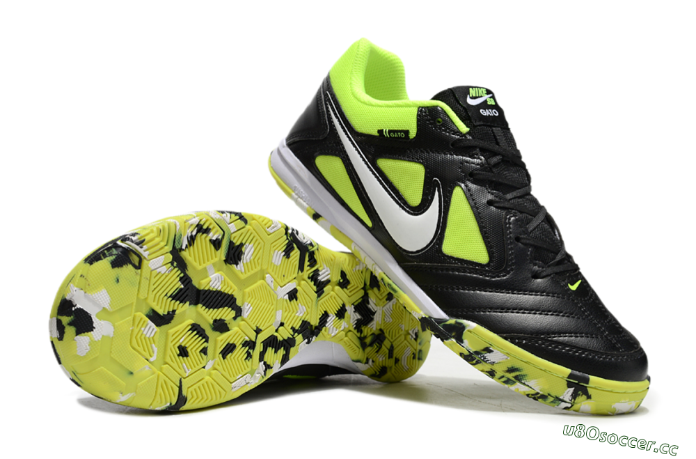 Unisex Supreme x Nike SB Gato IC Indoor & Futsal Low-Tops Football Shoes - Black/Yellow/White 1