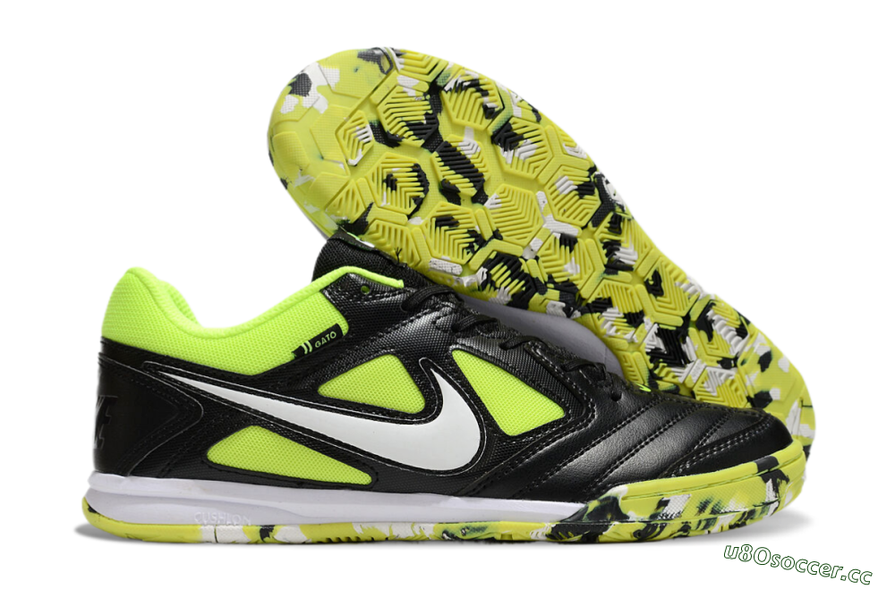 Unisex Supreme x Nike SB Gato IC Indoor & Futsal Low-Tops Football Shoes - Black/Yellow/White 2