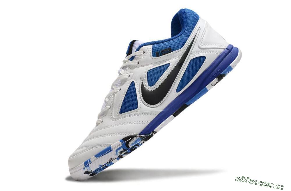 Unisex Supreme x Nike SB Gato IC Indoor & Futsal Low-Tops Football Shoes - White/Blue/Black 5