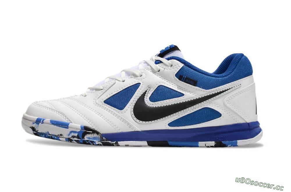 Unisex Supreme x Nike SB Gato IC Indoor & Futsal Low-Tops Football Shoes - White/Blue/Black 0