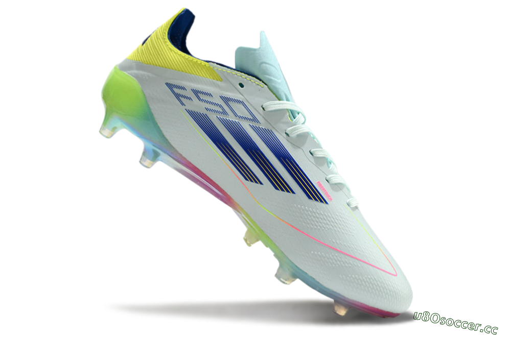 Men's Adidas F50 Elite AG Artificial Grass Low-Tops Football Boots - Jade/Blue/Yellow 4