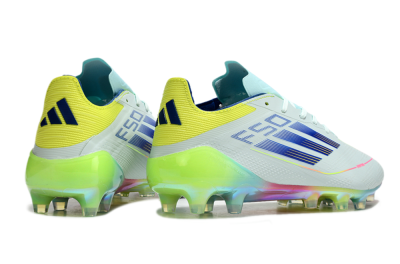 Men's Adidas F50 Elite AG Artificial Grass Low-Tops Football Boots - Jade/Blue/Yellow