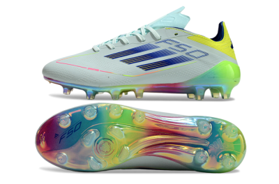 Men's Adidas F50 Elite AG Artificial Grass Low-Tops Football Boots - Jade/Blue/Yellow