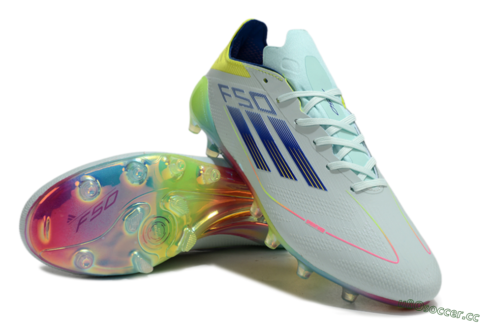 Men's Adidas F50 Elite AG Artificial Grass Low-Tops Football Boots - Jade/Blue/Yellow 3