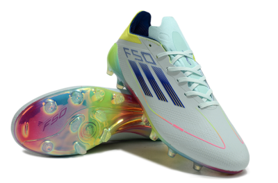 Men's Adidas F50 Elite AG Artificial Grass Low-Tops Football Boots - Jade/Blue/Yellow